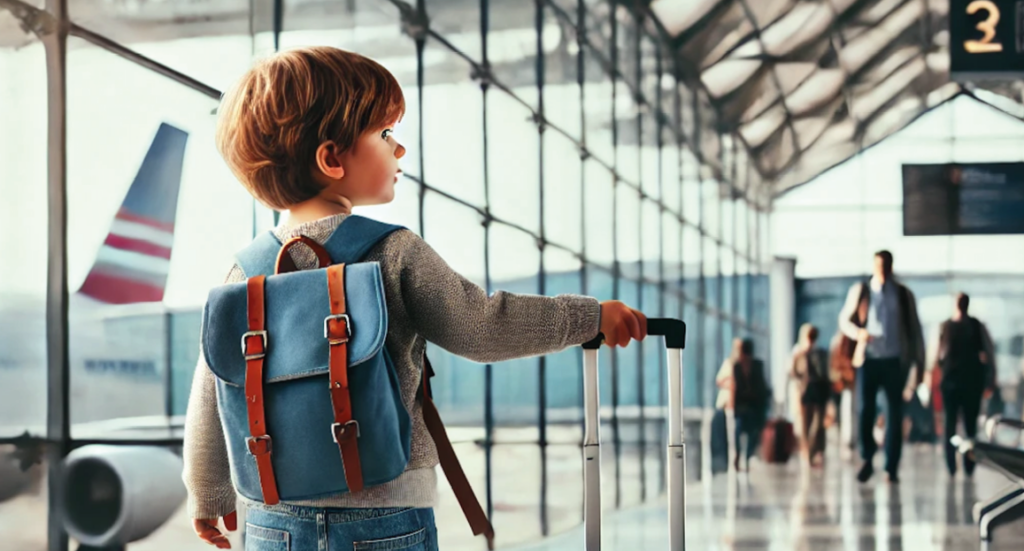 gøre flyrejsen lettere for børnene, lettere rejse med børn, sådan gør du rejsen med børn letter, Guide til flyrejse med børn, Gode råd til flyrejse med børn, Børnefamilie på ferie, børn på flyrejsen, underholdning til flyrejsen